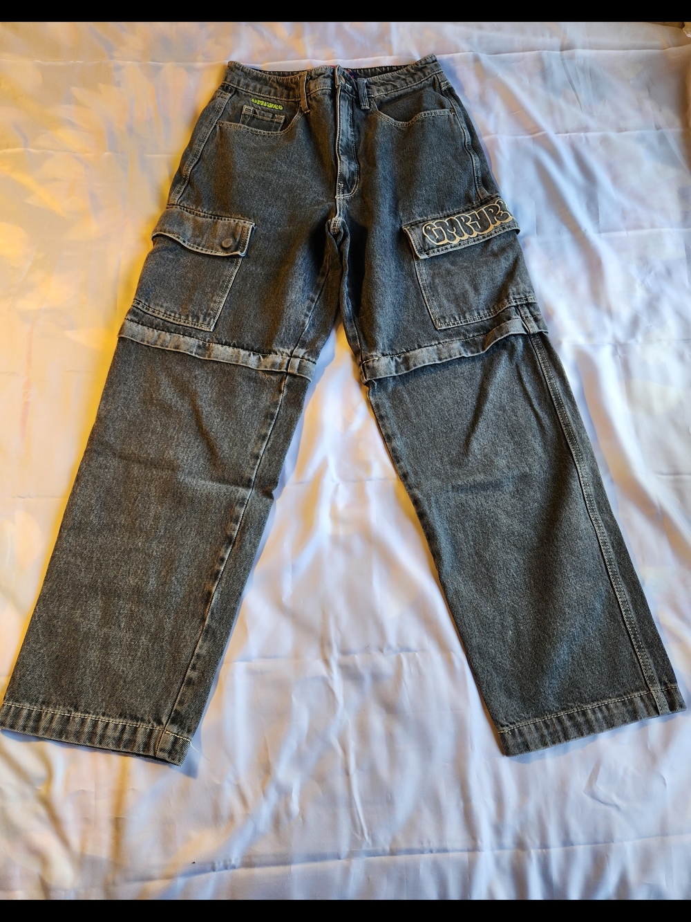 Empyre Black Washed Cargo Jeans